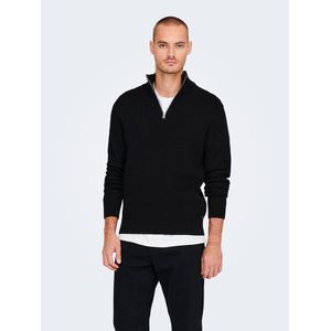 Only & Sons Phil Regular 12 Half Zip Sweater Zwart XL Man