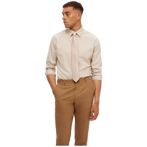 Selected Slimowen-flannel Long Sleeve Shirt Beige L Man