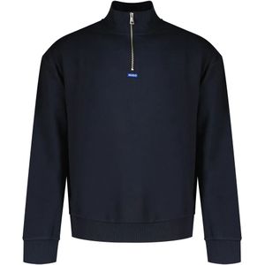 Hugo Neeler - 10249110 - Sweatshirt - Blauw - Met Halve Rits