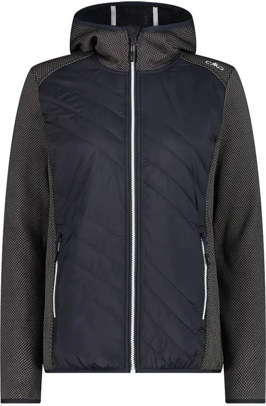 CMP - Hybride Damesfleece - Met Capuchon - Sportieve Snit - Zwart