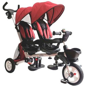 Qplay New Giro Twin Tricycle Stroller Zilver