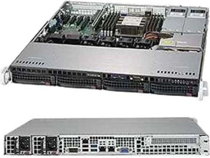 Super Micro - CSE-813MFTQC-R407CB - Barebone-server - 1U - Ondersteunt ATX en Micro ATX
