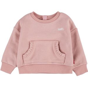 Levi´s ® Kids Kangaroo pocket ruffle crew Sweatshirt Roze 12 Months