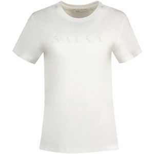 Salsa Jeans Lace-panel Logo T-shirt Met Korte Mouwen