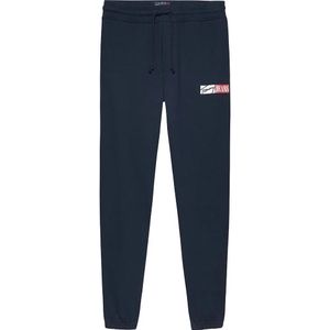 Tommy Jeans - Signature Logo Cuffed Slim Joggers - Blauw - Katoen Terry