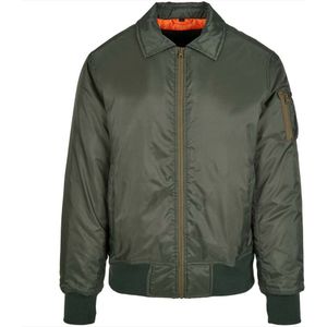 Build Your Brand Collar Bomber Jacket Groen XL Man