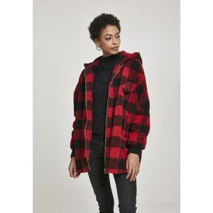 Urban Classics Hooded Check Parka Rood S Vrouw