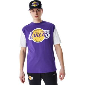 New Era Los Angeles Lakers Nba Color Insert Short Sleeve T-shirt Paars L Man