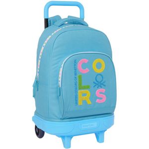 Safta Compact With Trolley Wheels Benetton Backpack Blauw