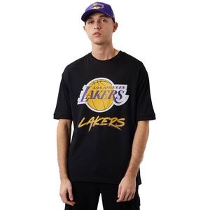 New Era Los Angeles Lakers Nba Script Mesh T-shirt Met Korte Mouwen