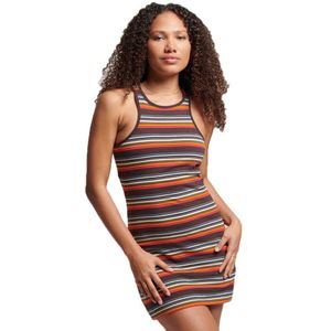 Superdry Vintage Stripe Sleeveless Short Dress Oranje L Vrouw