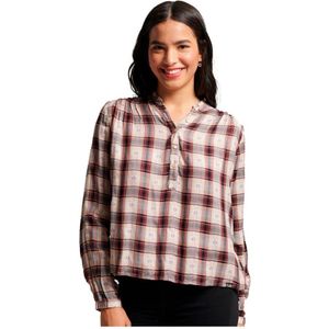 Superdry Check Long Sleeve Blouse Bruin XL Vrouw
