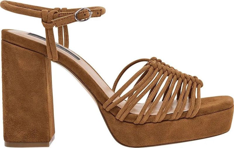 Pepe Jeans - PLS90655 - Sandalen - Bruin - Hoge Blokhak - Gesp