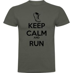 Kruskis Keep Calm And Run Short Sleeve T-shirt Groen L Man
