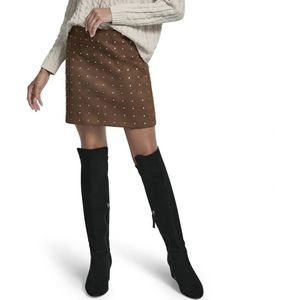 Dkny Embellished Faux Suede Rok