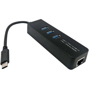 Euroconnex 0330 Usb-c 3.1 Naar Rj45/usb-a 3.0 1x3 Adapter