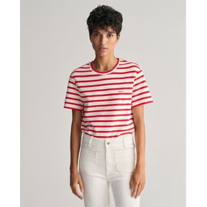 Gant Striped Short Sleeve T-shirt Rood M Vrouw