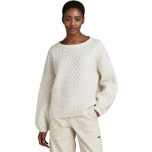G-star Chunky Loose Boat Sweater Beige M Vrouw