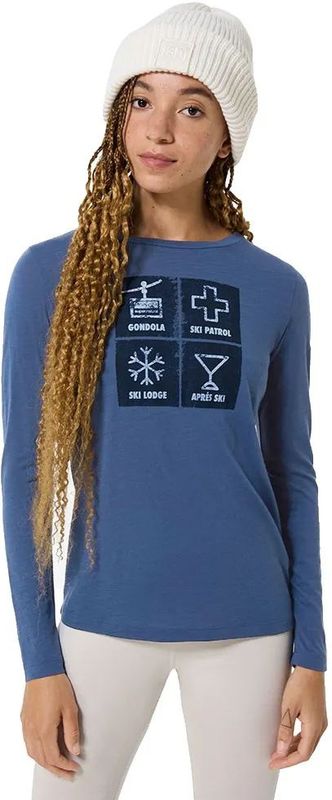 Super.natural - W SWISS LODGE LS - T-shirt - Lange Mouwen - Merinowol - Ademend