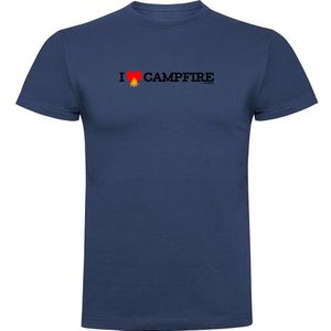 Kruskis I Love Campfire Short Sleeve T-shirt Blauw XL Man