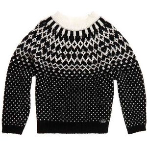 Superdry Chunky Jacquard Sweater Wit,Zwart 2XS Vrouw