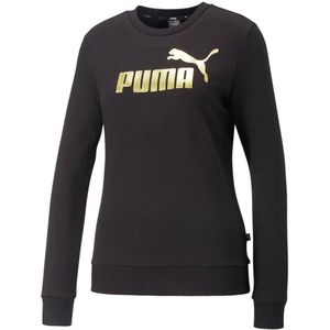 Puma Ess+ Metallic Logo Sweatshirt Zwart XS Vrouw