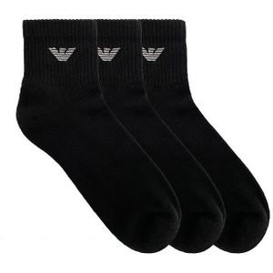 Emporio Armani 304202 Half Short Socks 3 Pairs Zwart EU 40-45 Man