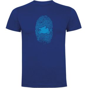 Kruskis Motorbiker Fingerprint Short Sleeve T-shirt Blauw S Man