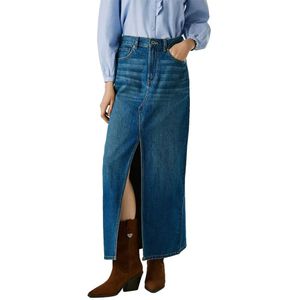 Pepe Jeans Maxi Denim Lange Rok Met Hoge Taille