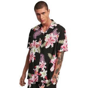 Urban Classics Viscose Aop Resort Short Sleeve Shirt Zwart XL Man