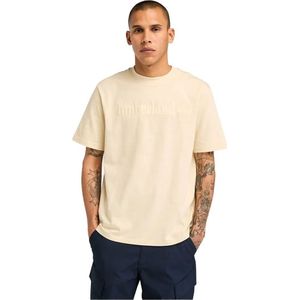 Timberland - TB0A6VPEEFL1 - T-shirt - Beige - Katoen - Korte Mouwen