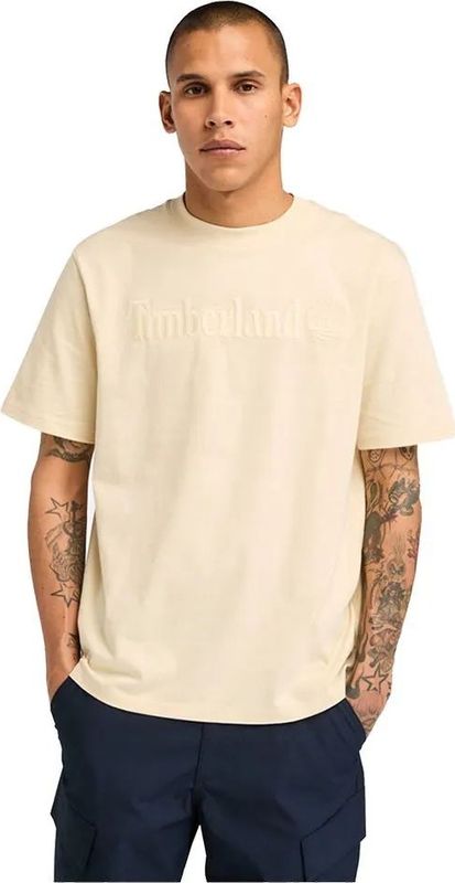 Timberland - TB0A6VPEEFL1 - T-shirt - Beige - Katoen - Korte Mouwen