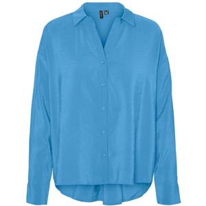 Vero Moda Queeny Oversize Long Sleeve Shirt Blauw XL Vrouw