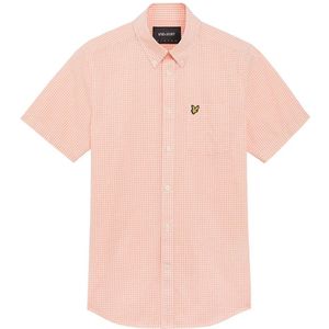 Lyle & Scott - Slim Fit Shirt - Keeper Roze/Wit - Korte Mouwen