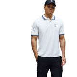 Psycho Bunnyvoor mannen. MT0100038 Chris grijs poloshirt (S), Casual, Polyester, Korte mouwen