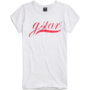 G-star Graphic Stm 1 Slim Fit Short Sleeve T-shirt Wit L Vrouw