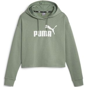 Puma Ess Cropped Logo Fl Hoodie Groen XL Vrouw