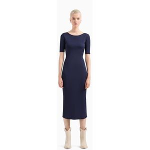 Armani Exchange 3dyaek_yjeaz Short Sleeve Long Dress Blauw XS Vrouw