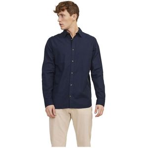 Jack & Jones Summer Linen Long Sleeve Shirt Blauw XS Man