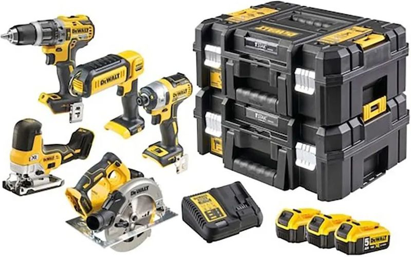 Dewalt - DCD796 DCF887 DCS335 DCS570 DCL050 - Gereedschapset - 18V - Inclusief Accu's en Lader
