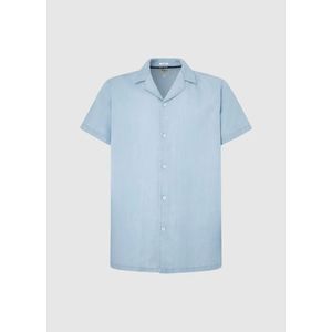 Pepe Jeans - PM308524 - Overhemd - Blauw - Korte Mouwen - Lyocell