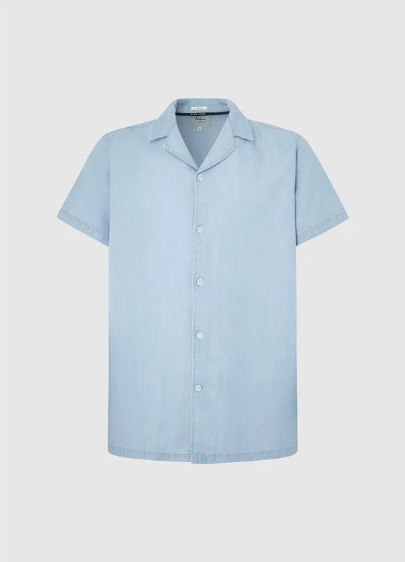 Pepe Jeans - PM308524 - Overhemd - Blauw - Korte Mouwen - Lyocell