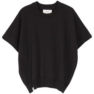 Makia Mona Knit Short Sleeve Crew Neck Sweater Zwart XL Vrouw