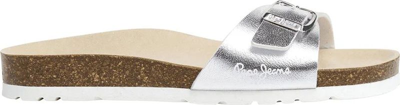 Pepe Jeansvoor meisjes. PGS80008 Zilveren Oban Jonge Sandalen (35), Plat, Geen, Casual, kinderkleding