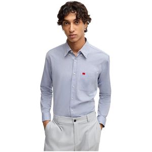 Overhemd - Effen - Katoen - Slim Fit - Lange Mouw