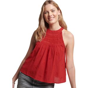 Superdry Vintage Embroidered Halter Sleeveless T-shirt Rood 2XS Vrouw