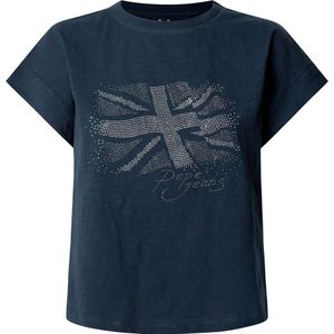Pepe Jeansvoor vrouwen. PL506077 Rolene marine T-shirt (M), Casual, Katoen, Korte mouwen, Marineblauw