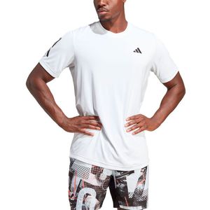 Adidas Club 3 Stripes Short Sleeve T-shirt Wit XL Man