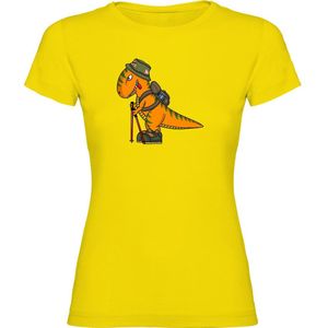 Kruskis Dino Trek Short Sleeve T-shirt Geel S Vrouw