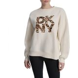 DKNY - Stacked Animal Print Flocking Logo - Long Line Sweatshirt